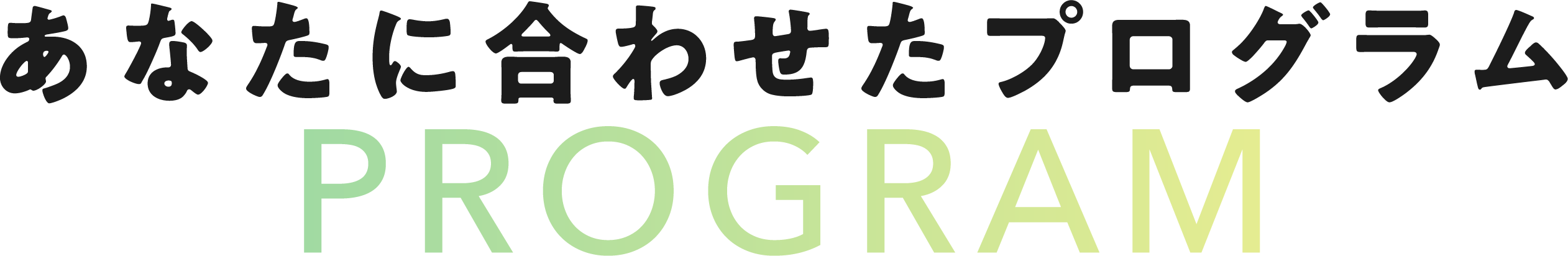 あなたに合わせたプログラム PROGRAM